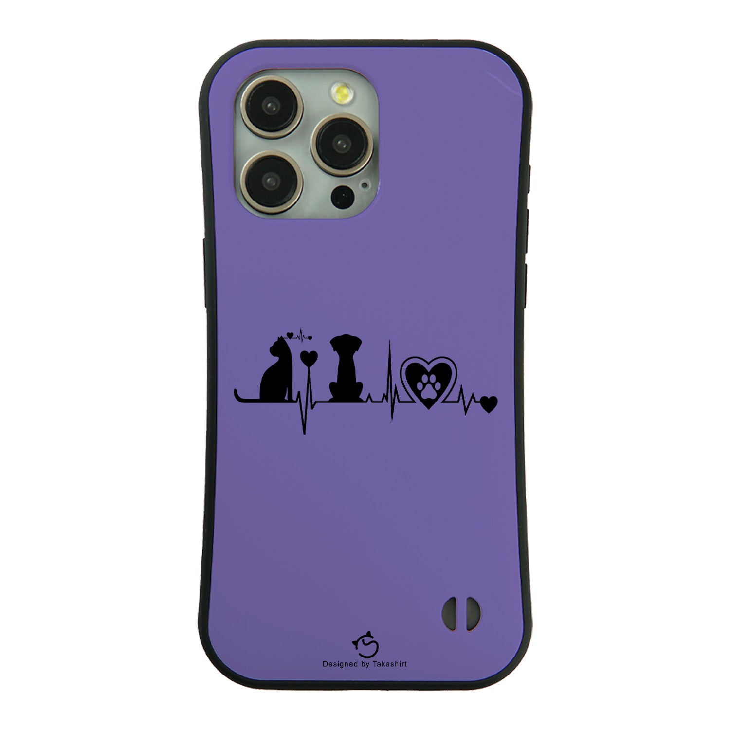 ケース ねこ 猫イラストロック猫と犬 ハートビートスマホ ケース iPhone8, SE2, SE3 ~ ケースiPhone17シリーズ